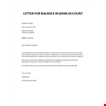 Bank Balance Request Letter example document template 