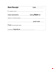 Rent Receipt Template For Landlords Free Printable