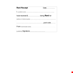 Rent Receipt Template for Landlords | Free Printable example document template