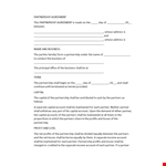 Create a Solid Partnership: Partnership Agreement Template example document template