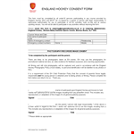 Parental Consent Form Template for England - Customize for Hockey & Include Images example document template
