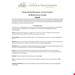 High School Education Resume Cover Letter example document template