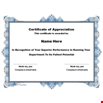 Certificate Of Appreciation Template - Free Download | Customizable example document template