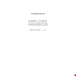 Customizable Employee Handbook Template - Streamline Company Policy & Empower Your Employees example document template