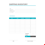 Shipping Inventory Letter example document template