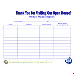 Visitors Open House Sign In Sheet Template example document template 