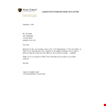 Post Interview Rejection Letter example document template