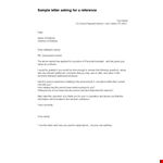 Reference Request Letter Doc example document template 