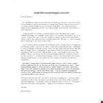 Job Application Letter For Hotel Manager example document template