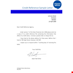 Credit Reference Letter Template example document template