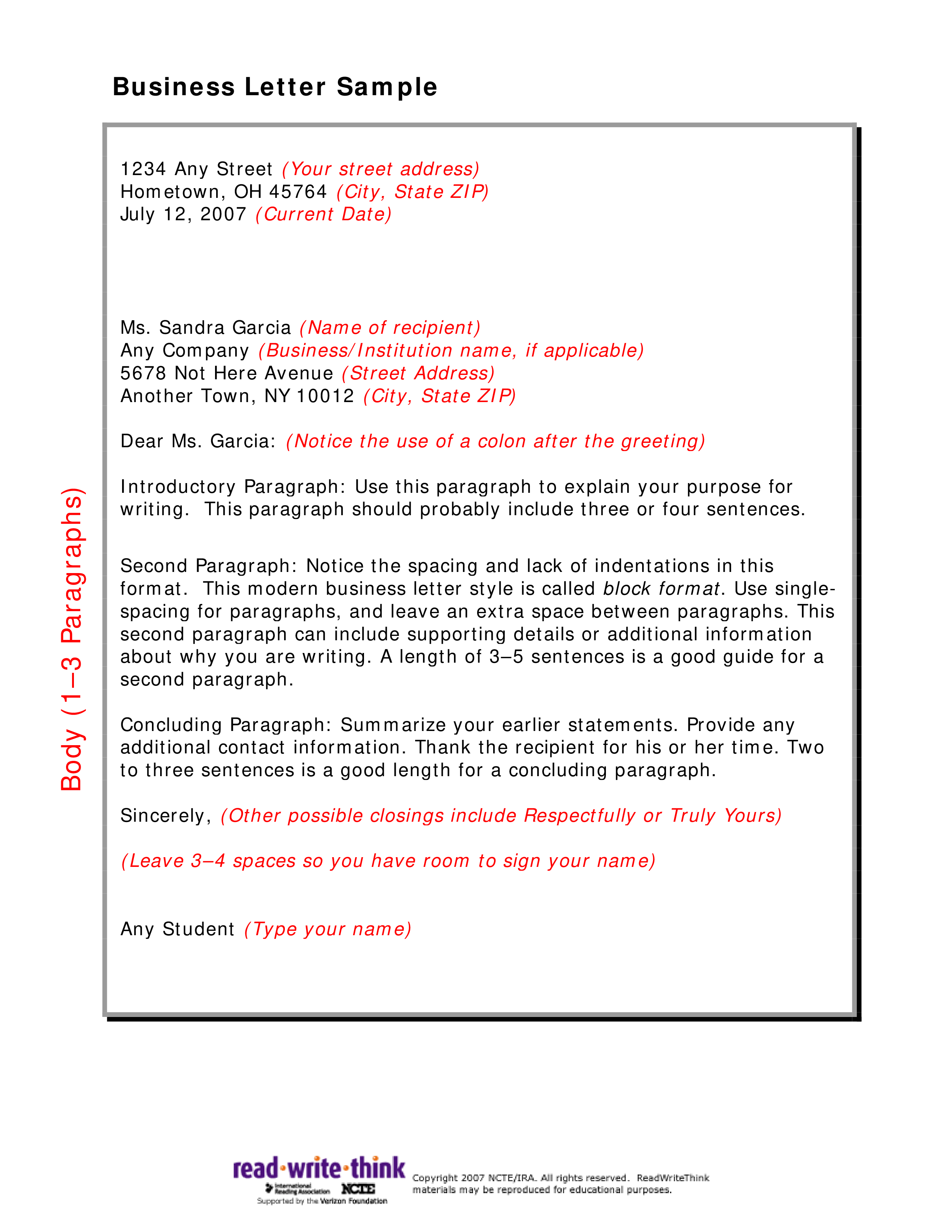 Sample Business Letter sample-business-letter