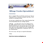 Effortlessly Track Your Mileage with Our Mileage Log Tool example document template