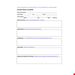Craft Your Perfect Project with Our Creative Brief Template example document template