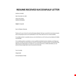 Acknowledge the receipt of a resume example document template