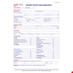 Vehicle Lease Application Template example document template