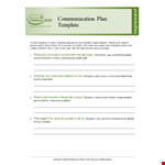 Effective Health Communication Plan Template for Campus - Examples Included example document template