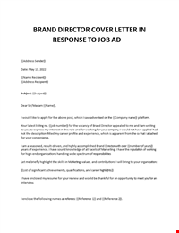 Brand Director application letter