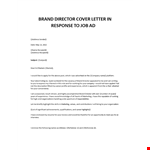 Brand Director application letter example document template