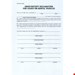 Vehicle Lease Receipt Pdf example document template 