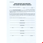 Vehicle Lease Receipt Pdf example document template