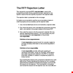 Construction Bid Rejection example document template