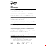 Data Quality Policy example document template