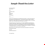 Sample Business Thank You Letter example document template 