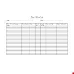 Phone Call Log Form Template In Word example document template