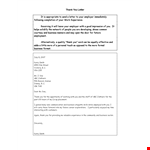 Thank You Letter For Boss Example example document template