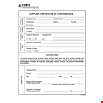 Order, Purchase & Shipment - Get Your Certificate of Conformance example document template 