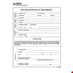 Order, Purchase & Shipment - Get Your Certificate of Conformance example document template