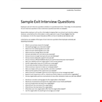 Optimize Employee Feedback: Effective Exit Interview Questions example document template