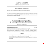 Retail Operations Manager Resume example document template