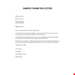 Sample Thank You Letter example document template