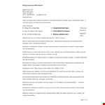 Nursing Experience Work Resume example document template