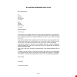 Accounting Internship Cover Letter example document template
