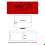 Create FBI Wanted Poster Templates for Various Purposes | Editable Designs example document template