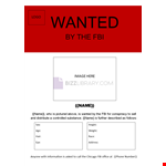 Create FBI Wanted Poster Templates for Various Purposes | Editable Designs example document template 