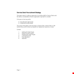 Service Desk Recruitment Strategy example document template