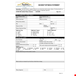 Witness Statement Form in Word example document template 