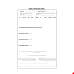 Printable Medication example document template