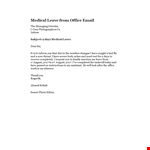 Notify Your Office with a Professional Sick Leave Email | Medical Absence example document template