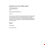 Notify Your Office with a Professional Sick Leave Email | Medical Absence example document template 