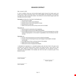 Behavior Contract Template example document template