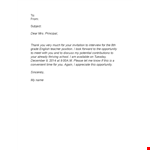 Interview Acceptance Sample Letter example document template