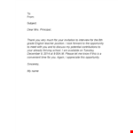 Interview Acceptance Sample Letter example document template 