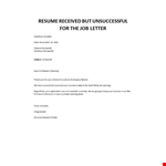 Job applicant rejection letter sample example document template