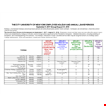 Annual Leave Calendar example document template