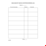 Track Your Runs with a Custom Running Log | Register Now for Jesuit Country Cross example document template