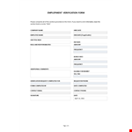 Employment Verification Form example document template